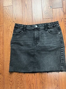 Girls' Art Class Black Denim Adjustable Waist Frayed Bottom Size XL 14/16 EUC - Picture 1 of 3