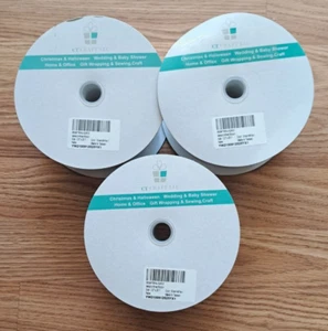 3-PACK Wired Ribbon - Silver & White Metallic, 2.5” x 25 yard NEW/SEALED - Picture 1 of 7
