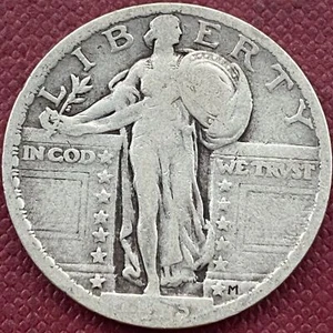 1923 Standing Liberty Quarter 25c Circulated #53399 - Bild 1 von 2