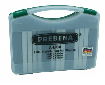 Prebena Heftklammern A Box im Koffer je 3000 Stück A06CNK A08CNK A10CNK