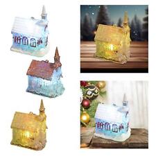 Light Up Christmas Village House Decoration Desktop Ornament Crafts with Rope