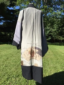 Reverse asiatischer Trenchcoat Cheongsam Gewand Drache symbolisch Seidenfutter China Japan - Bild 1 von 12