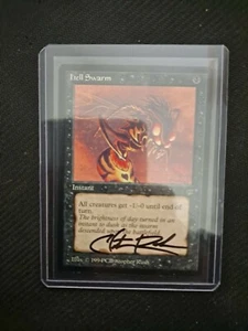 Signed Legends Christopher Rush Hell Swarm Mtg Magic the Gathering Black Mana - Picture 1 of 3