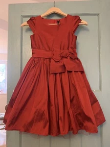Next Girls Red Satin Party Dress - Size 8yrs - Picture 1 of 8