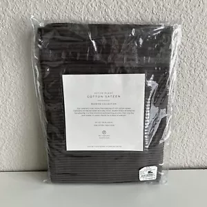 Restoration Hardware Petite Pleat Cotton Sateen Lumbar Sham Graphite Dark Gray - Picture 1 of 5