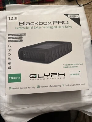 Glyph BlackBox Pro BBPR2000 12TB External Hard Drive 7200 RPM, USB-C 3.1 Gen 2 - Image 1 of 2