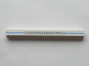 LEGO White Brick 1 x 16 BRICK STREET CUSTOM Long Blue Line Ref 2465pb22 Set 8154 - Picture 1 of 1