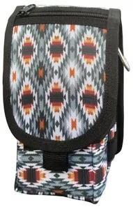 Showman Green/Gray Aztec Print Cordura Nylon Cell Phone/Accessory Case - Picture 1 of 2