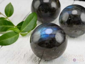 LABRADORITE Crystal Ball Sphere - Dark - Unique Gift, Gothic Home Decor, E0988 - Picture 1 of 10
