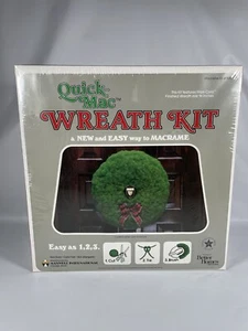 Vintage Better Homes Maxwell Quick-Mac Green Christmas Wreath Kit Macrame - Picture 1 of 6