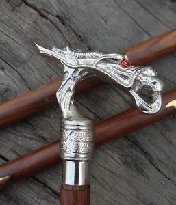 Antique Brass Dragon Handle cane Walking Stick Designer Vintage Walking Canes - Picture 1 of 5