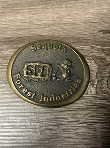 Fibbia per cintura Sequoia Forest Industries Western heritage company anni 80 - Foto 1 di 6
