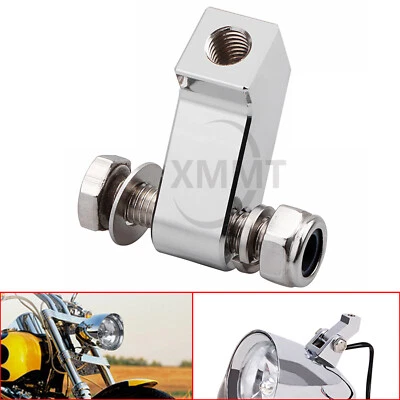 Silver Bottom-Mount Headlight Block For Harley Dyna FXDWG Fatboy FLSTF Softail Foto 1 de 4