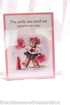 Placa gráfica de pared de saludos o decoración tema sonrisa de oso nuevo Stapco EE. UU. Foto 1 de 2