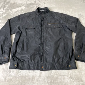 Vintage Members Only Moto Jacket Men XLT Black Pockets Classic Nylon Lining Logo - Picture 1 of 21