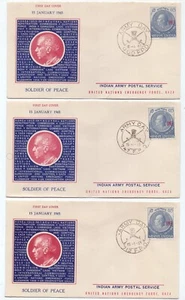 1965 India Set Of 6 Overprinted Nehru Stamps With FDC Army Postal service  FPO - Picture 1 of 4