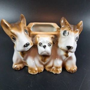 De colección Terrier Trío Perro Cerámica Maceta Knick Knack Estante Cuidador 4-1/2" x 2-3/4 x 3 - Imagen 1 de 12