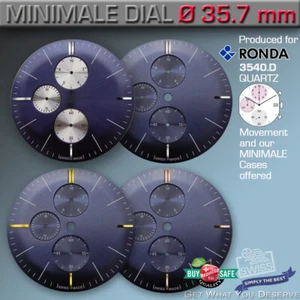 ZIFFERBLATT FÜR UHRWERK RONDA QUARZ CHRONOGRAPH, 3540.D, Ø 37,5 MM, BIEGUNG, SWISS MADE - Bild 1 von 10