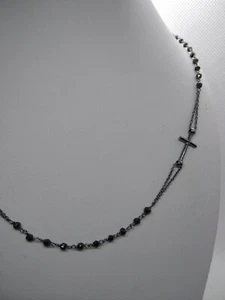 Collar Plata Unisex Rosario Girogola Hematites Facetada CM 45 Ramata. Viv - Imagen 1 de 20