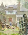 New Original Michael Richardson "The Wood Yard"  London Garden Oil Painting