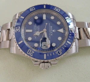 Rolex Submariner Weißgold 116619LB blau/blau Box Papiere LC100 - Bild 1 von 20