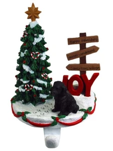 Labradoodle Stocking Holder Hanger Black - Picture 1 of 1