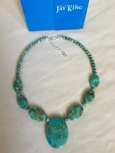 NEU Original JAY KING TÜRKIS EDELSTEIN SILBER ANHÄNGER HALSKETTE * Mehr ansehen MG  - Bild 1 von 4