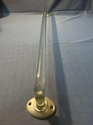 Antique Glass Towel Bar Metal Hardware MCM Bathroom Art Deco Bent Rod 25" Long - Image 1 of 4
