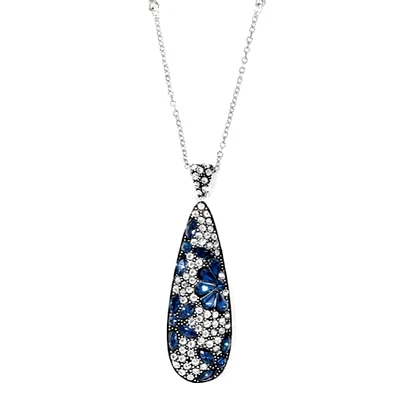 Collar colgante reversible azul plata Brighton GARDEN OF LOVE NUEVO CON ETIQUETAS precio de venta sugerido por el fabricante $188 Foto 1 de 4