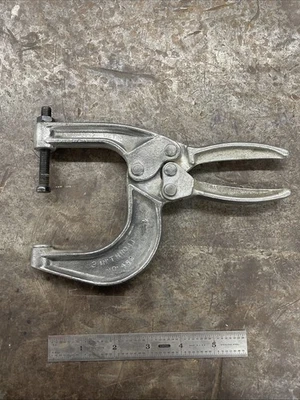Vintage KNU- Vise 3" In Throat No.452 Locking C-Clamp Pliers USA Made - Image 1 of 2