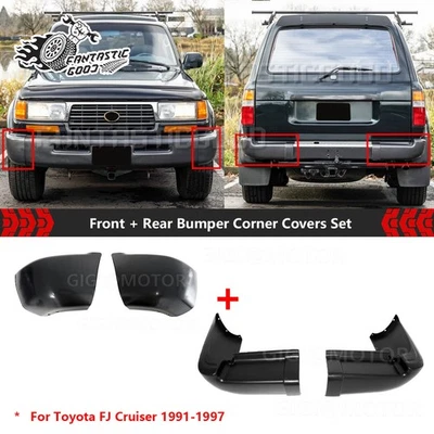Kit de cubierta de esquina de protección de parachoques delantero trasero para Toyota Land Cruiser LC80 91-97 Foto 1 de 4