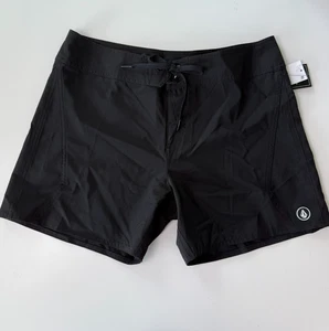 Volcom Women Standard Simply Solid 5-inch Swim Surf Boardshort  Black Sz 9  NWT - Picture 1 of 18
