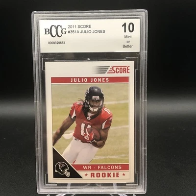 2011 分数 #351 Julio Jones 新秀卡 BGS BCCG 10 完好 — 第 1/2 张图片