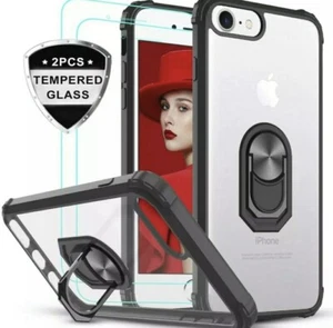 Funda transparente para Apple iPhone para 6/6s/7/8 con 2 protectores de pantalla de vidrio templado - Imagen 1 de 6