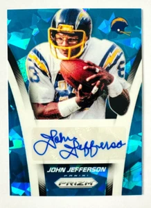 2024 Panini Prizm John Jefferson AUTO Card BLUE Cracked Ice #/99 Chargers Legend - Picture 1 of 3