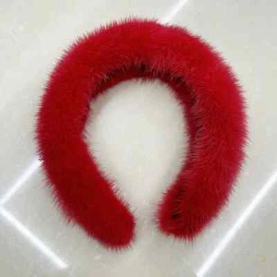 Mujeres Lujo Invierno Piel de Visón Real Diademas Difusas Banda para el Cabello Aro Peludo Regalo Foto 1 de 4