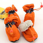 4Pcs/Set Waterproof Winter Warm Pet Dog Shoes Anti-Slip Rain Snow Boots Pupp ~