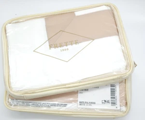Frette Bicolor Euro Pillow Shams White Pink Se Powder 2 Shams NEW JG025039 - Picture 1 of 5