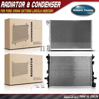 Комплект охлаждения радиатора и конденсатора переменного тока 2 штуки для Ford Crown Victoria Lincoln Mercury - Изображение 1 из 4