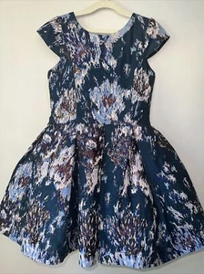 $234 Zoe LTD Kids Girl's Purple Metallic Floral Amaya A-Line Dress Size 7 - Picture 1 of 6