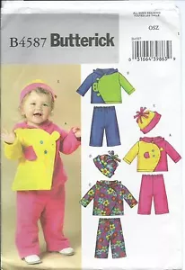 B 4587 Patrón de Costura Bebé Infante CHAQUETA PANTALONES SOMBRERO Costura Fácil SIN CORTAR Tallas NB,S,M,L - Imagen 1 de 1