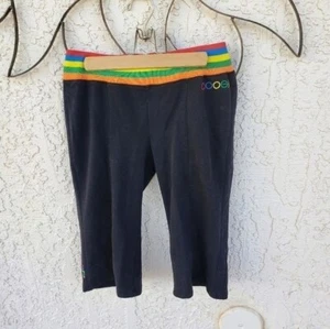 COOGI Black Rainbow Strip Pocketed Sz. M Crop Sweatpants - Picture 1 of 12