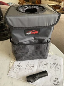EPAuto Car Trash Can with Lid and Pockets - Black Waterproof - Picture 1 of 7