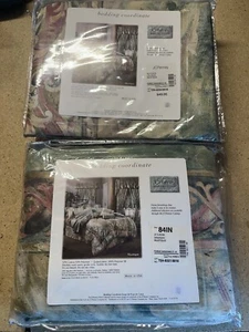 JC PENNEY MUSTIQUE GREEN PINK PAISLEY TUSCAN BLOUSON Valance Drapery Lot C41 - Picture 1 of 5