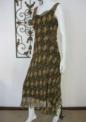 Blusa sin mangas cuello redondo eci New York talla 6 marrón cachemir crochet  Foto 1 de 4