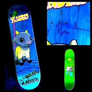 Le`Andre Sanders Signed Berrics Skategoat 1st Pro Autograph Skateboard Blue Deck - Picture 1 of 12