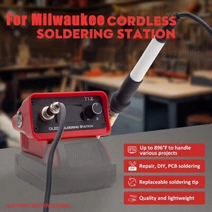 T12 Tip Soldering Station Iron OLED Digital For Milwaukee 18V Li-ion Battery - Picture 1 of 12