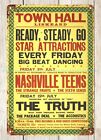 1966 Nashville Teens Town Hall Liskeard Concert Poster metal tin sign