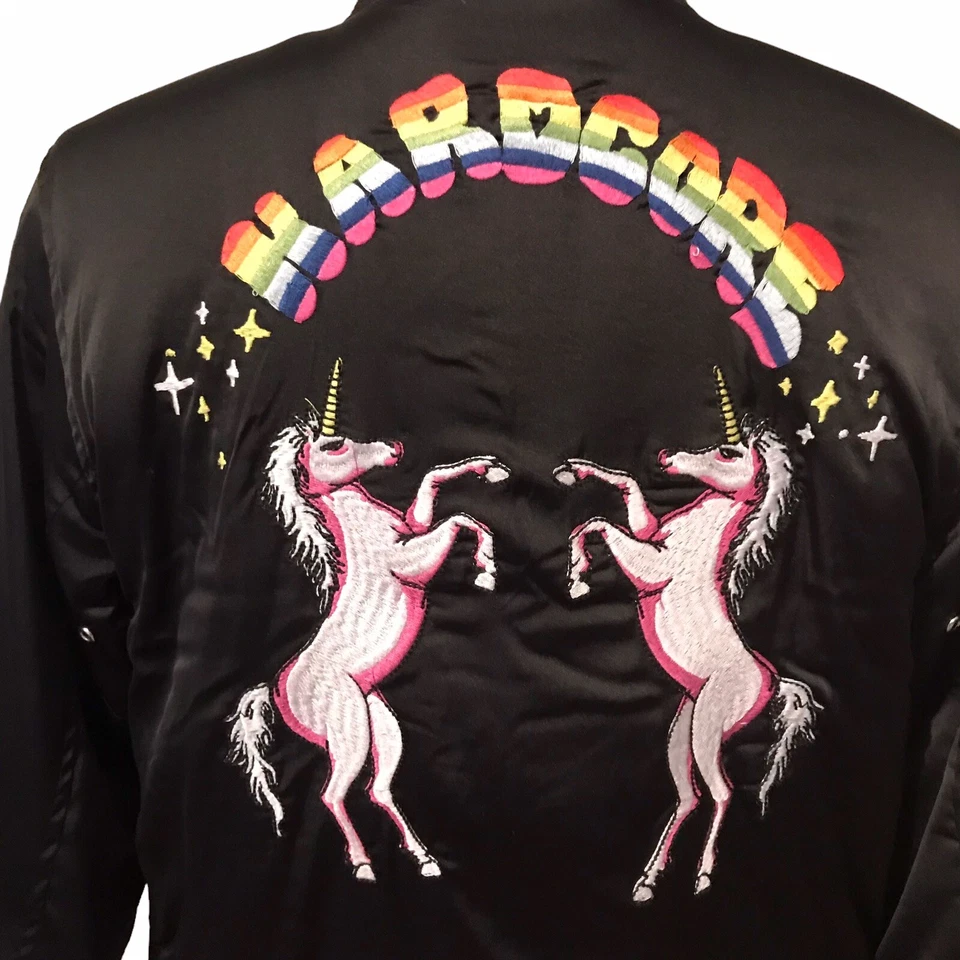Chaqueta Bomber UNIF Hardcore Arco Iris Unicornios Retro Irreverente Para Mujer Talla M Foto 1 de 4