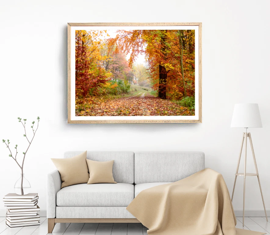 Autumn Trees Print, Forest Wall Art, Autumn Framed Nature Wall Art, Natural - Image 1 of 1